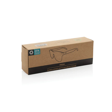 Prism RCS recycled plastic sunglasses with bamboo frame by XD Collection