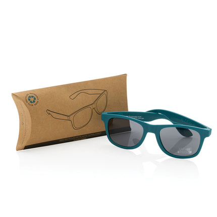 Outdoor RCS recycled PP plastic sunglasses by XD Collection with black frames and dark tinted lenses.