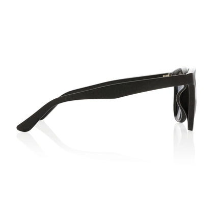  outdoor style with natural woven frames and dark tinted lenses.
