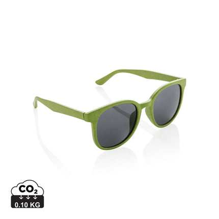 Wheat straw fibre outdoor sunglasses by XD Collection with round frames and dark tinted lenses.