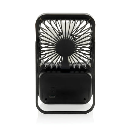 Aervina RCS recycled plastic rechargeable desk fan by XD Collection