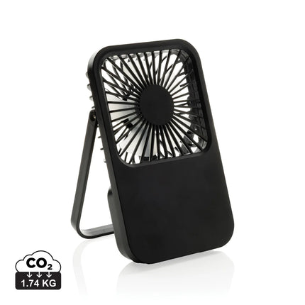 Aervina RCS recycled plastic rechargeable desk fan by XD Collection