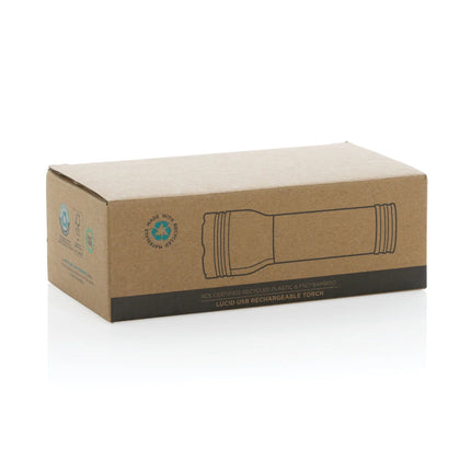 XD Collection Lucid 3W RCS certified recycled plastic and bamboo torch