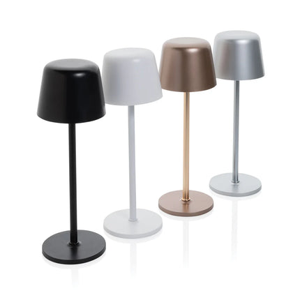 XD Collection Zenic RCS recycled plastic USB rechargeable table lamp with a compact