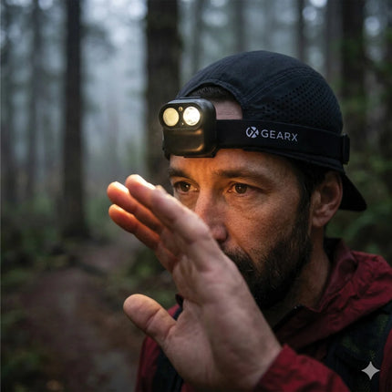 GearX RCS plastic head torch with motion sensor