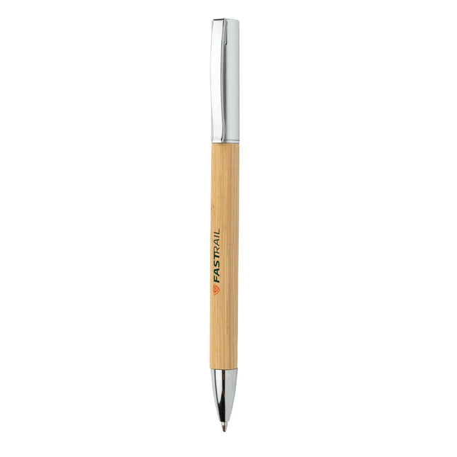  a stylish writing instrument with a sleek bamboo finish.