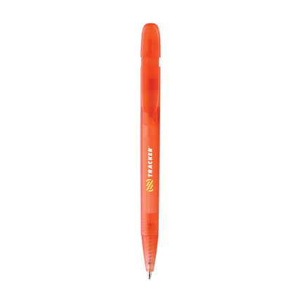  a sleek writing instrument with clear body and black ink.