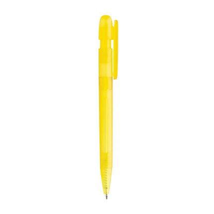  showcasing its sleek writing instrument design with a clear barrel.