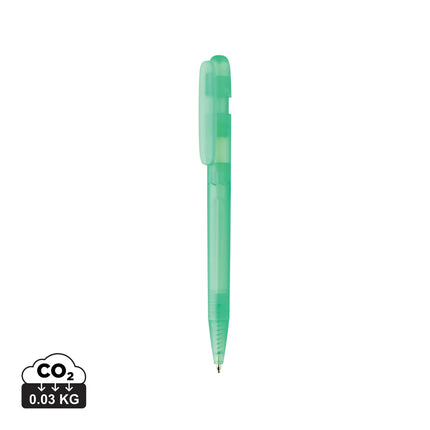  showcasing clear plastic body and fine writing tip.