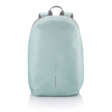XD Design Bobby Soft anti-theft backpack shown with padded shoulder straps and sleek black design for secure travel use.