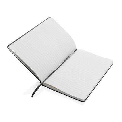 A5 Impact stone paper hardcover notebook from XD Collection with black cover and elastic closure