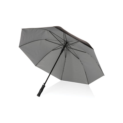 CWD XD 27-inch Impact AWARE™ RPET dual-color auto open umbrella with sturdy frame and vibrant two-tone fabric design.