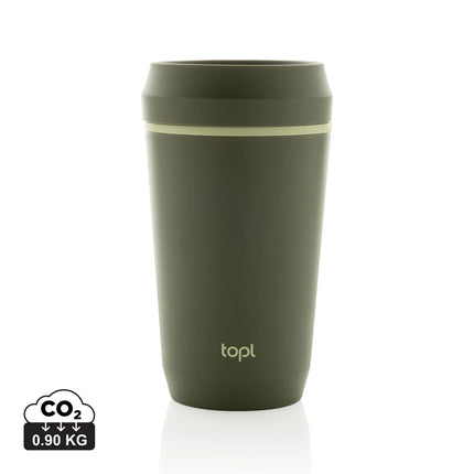 Topl recycled plastic 354ml to-go tumbler with patented 360° lid