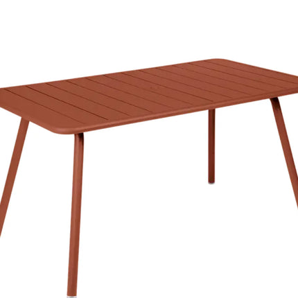 Red Fermob Luxembourg outdoor aluminum table