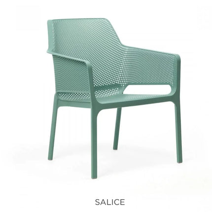 Nardi Net Relax Chair in Senape – perforated outdoor lounge armchair in mustard yellow