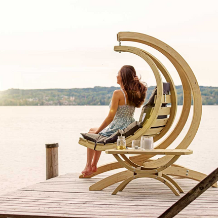 Wooden Swing Chair & Stand Set – Freestanding Floating Chair | CWDH Ireland
