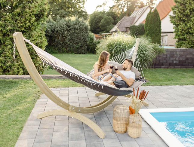 XXL Padded Double Hammock & Olymp Wooden Stand Set – photo 2
