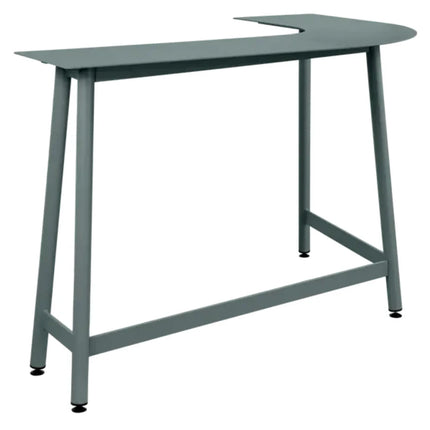 Fermob Bolder Corner Counter bar stool in Lapili Grey with metal frame