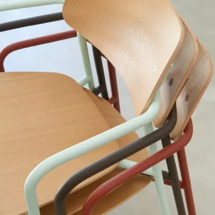 Fermob Studie Oak outdoor armchair with wooden frame and armrests