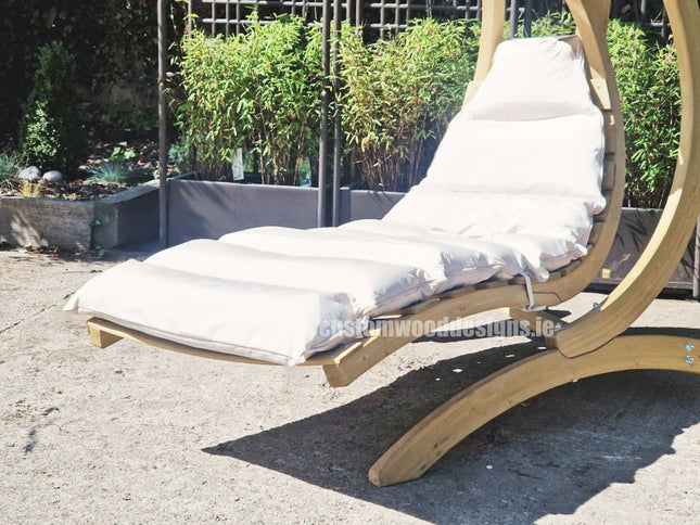 Floating Swing Lounger & Wooden Stand Set in Cream – CWDH Ireland – photo 3