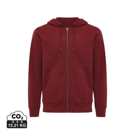 Iqoniq Abisk recycled cotton zip hoodie in XL, showing the soft fabric, front zipper, and casual fit.
