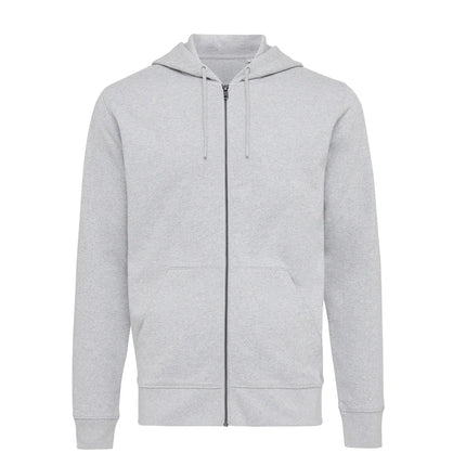 Iqoniq Abisk recycled cotton zip hoodie, soft textile with front zipper, casual design, in natural fabric tone.