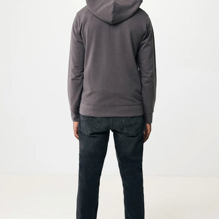 iqoniq Abisk recycled cotton zip hoodie, textile with front zipper, soft fabric, casual wear, environmental-friendly design