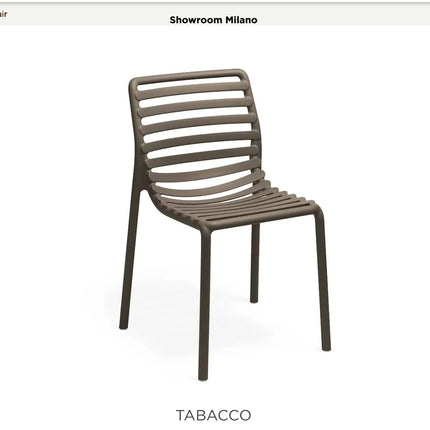  back view – lightweight armless outdoor resin chair for garden or patio use