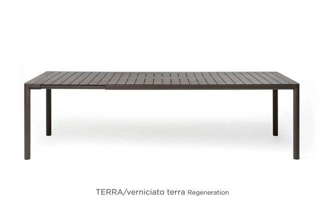 Nardi Tevere 210 extendable outdoor dining table terra regeneration polypropylene slatted outdoor patio