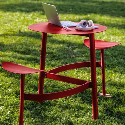 Fermob BOLDER 2-seater modular round outdoor table with integrated seating
