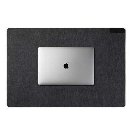 Vinga Albon GRS felt desk pad for phone and tablet accessories, refined recycled felt in the Atelier Collection, brown color.