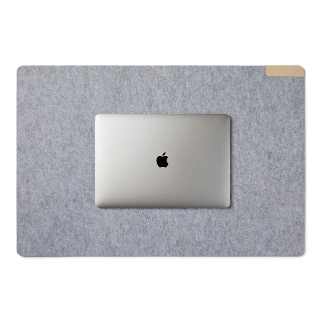 Vinga Albon GRS recycled felt desk pad from Atelier Collection, large rectangular phone and tablet accessory for workspace.