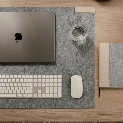 Vinga Albon GRS felt desk pad from Atelier Collection, designed for phones and tablets, with a recycled felt surface and sleek finish.