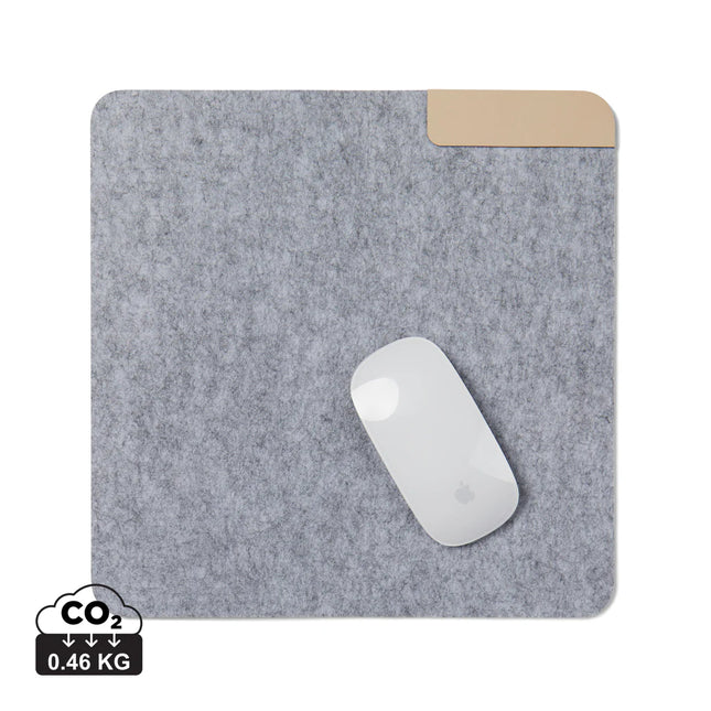 Vinga Albon GRS recycled felt mélange mouse pad for phones and tablets with a soft, textured surface and eco-friendly design.