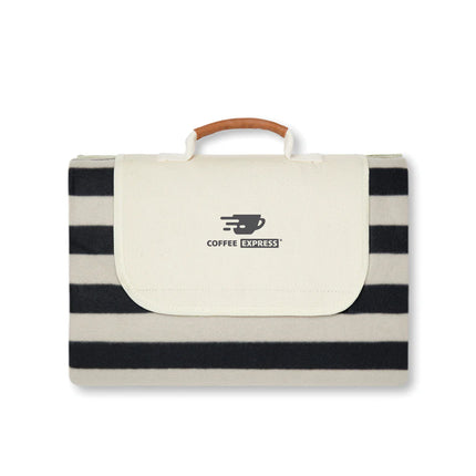 Vinga Alb GRS Collection luxury RPET fleece outdoor picnic blanket with colorful pattern, suitable for outdoor activities.