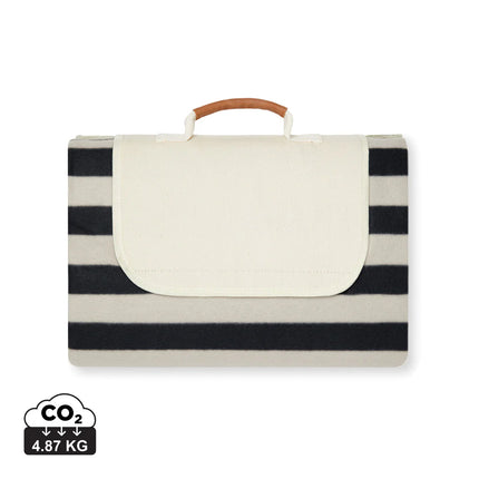 Vinga Alb GRS Collection luxury RPET fleece outdoor picnic blanket with colorful pattern and soft fleece material.