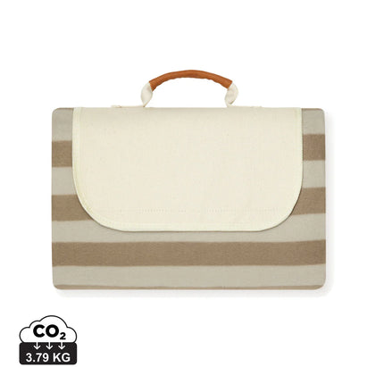 Vinga Alb GRS RPET outdoor picnic blanket from The Alb Collection, medium size, featuring a colorful, eco-friendly design on outdoor grass.