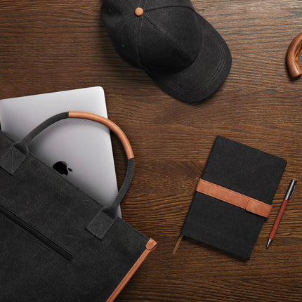 Bosler RCS recycled canvas office tote - Custom Wood Designs