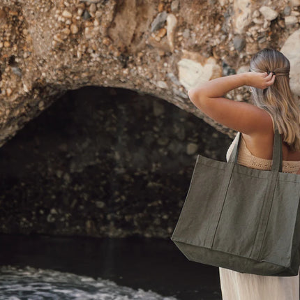 Hil AWARE™ recycled canvas maxi tote bag - Custom Wood Designs
