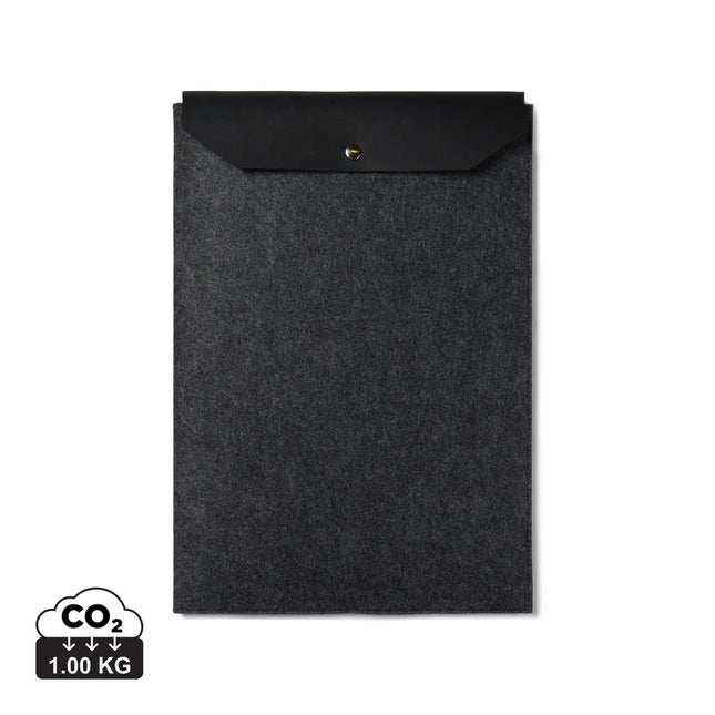 Vinga Albo GRS recycled felt 17-inch laptop sleeve with PU flap and melange finish, designed for bags and travel.