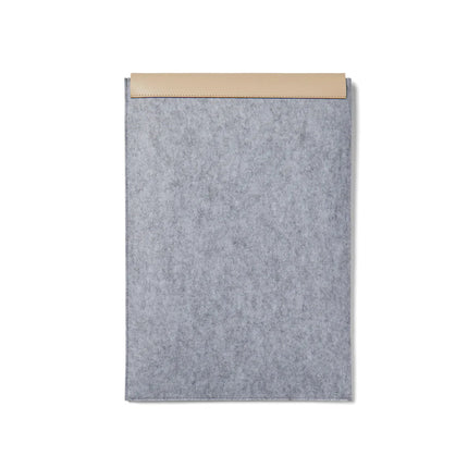 Vinga Albo GRS recycled felt 17-inch laptop sleeve with PU flap and melange finish, designed for stylish protection.