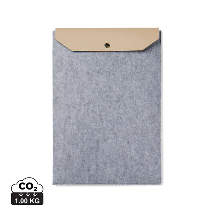 Vinga Albo GRS recycled felt 17-inch laptop sleeve with PU flap and melange finish, designed for protection and style.