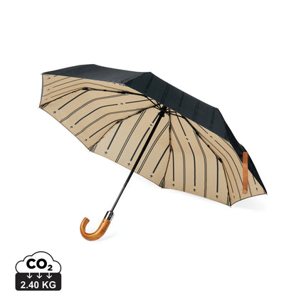 VINGA Bosler AWARE™ recycled pet 21" foldable umbrella - Custom Wood Designs