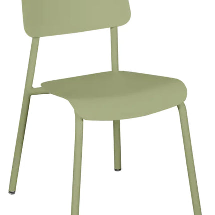 Fermob Studie outdoor chair with a sleek metal frame and colorful woven seat