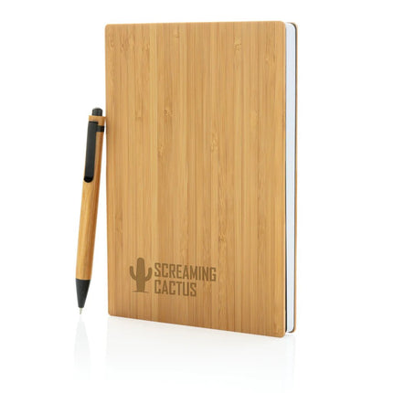 A5 Bamboo notebook & pen set - hospitality