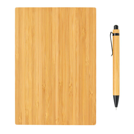 A5 Bamboo notebook & pen set - hospitality