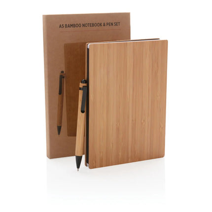 A5 Bamboo notebook & pen set - hospitality