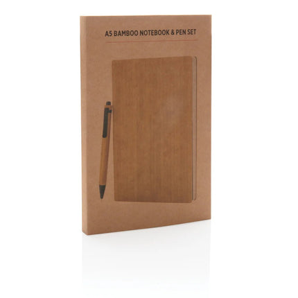 A5 Bamboo notebook & pen set - hospitality