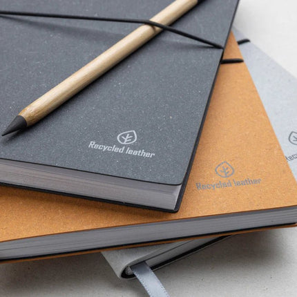 A5 GRS recycled leather notebook - hospitality