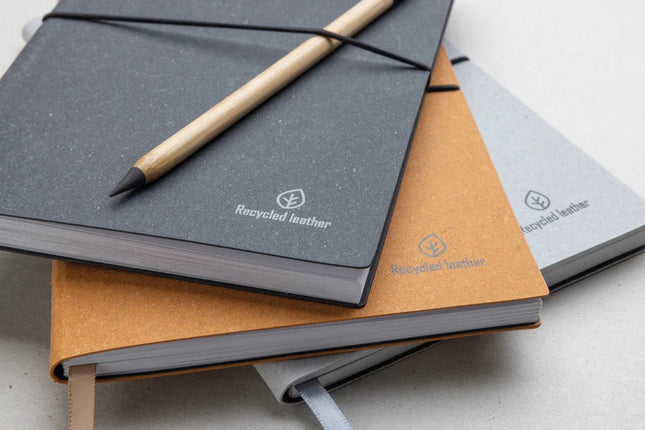 A5 GRS recycled leather notebook - hospitality